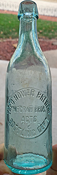 FRED. HOWER BREWERY EMBOSSED BEER BOTTLE