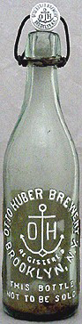 OTTO HUBER BREWERY EMBOSSED BEER BOTTLE