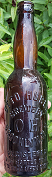 OTTO HUBER BREWERY EMBOSSED BEER BOTTLE