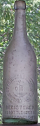 OTTO HUBER BREWERY EMBOSSED BEER BOTTLE