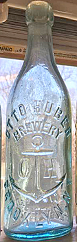 OTTO HUBER BREWERY EMBOSSED BEER BOTTLE