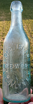 LONG ISLAND BREWERY EMBOSSED BEER BOTTLE