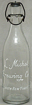 LEONARD MICHEL BREWING COMPANY EMBOSSED BEER BOTTLE