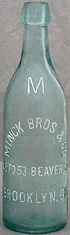 MINCK BROTHERS & COMPANY LAGER BEER EMBOSSED BEER BOTTLE