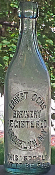 ERNST OCHS BREWERY EMBOSSED BEER BOTTLE