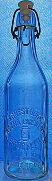 ERNST OCHS AETNA BREWERY EMBOSSED BEER BOTTLE