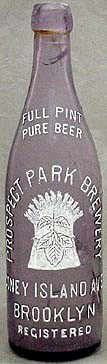 PROSPECT PARK BREWERY EMBOSSED BEER BOTTLE