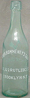 THEO ROMMENEY'S SON LAGER BEER EMBOSSED BEER BOTTLE