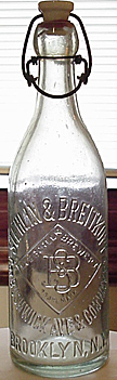 STEHLIN & BREITKOPF EVERGREEN BREWERY EMBOSSED BEER BOTTLE