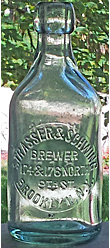 STRASSER & SCHWING BREWER WEISS BIER EMBOSSED BEER BOTTLE