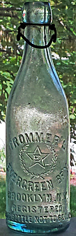 TROMMER'S EVERGREEN BREWERY EMBOSSED BEER BOTTLE