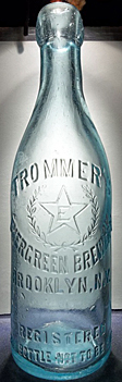 TROMMER'S EVERGREEN BREWERY EMBOSSED BEER BOTTLE