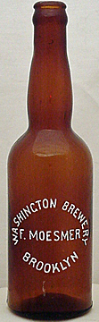 F. MOESMER WASHINGTON BREWERY EMBOSSED BEER BOTTLE