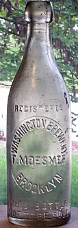 F. MOESMER WASHINGTON BREWERY EMBOSSED BEER BOTTLE