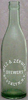 WELZ & ZERWECK BREWERS EMBOSSED BEER BOTTLE