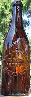 WELZ & ZERWECK HIGH GROUND BREWERY EMBOSSED BEER BOTTLE