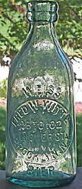 FREDERICK W. WITTE WEISS BIER EMBOSSED BEER BOTTLE