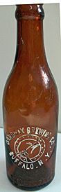 BROADWAY BREWING COMPANY EMBOSSED BEER BOTTLE