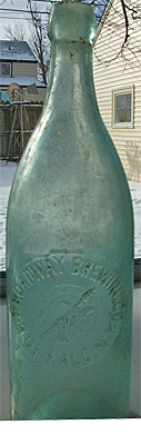 BROADWAY BREWING COMPANY EMBOSSED BEER BOTTLE