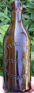 C. FISHER & COMPANY WEISS BEER EMBOSSED BEER BOTTLE