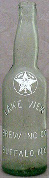 LAKE VIEW BREWING COMPANY EMBOSSED BEER BOTTLE