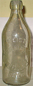 A. MUEHLBAUER WEISS BEER EMBOSSED BEER BOTTLE