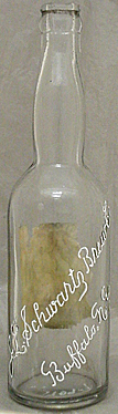 J. L SCHWARTZ BREWING COMPANY EMBOSSED BEER BOTTLE