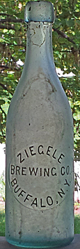 ZIEGELE BREWING COMPANY EMBOSSED BEER BOTTLE