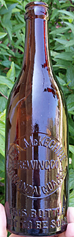 J. & A. McKECHNIE BREWING COMPANY EMBOSSED BEER BOTTLE