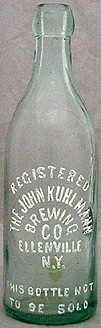 THE JOHN KUHLMANN BREWING COMPANY EMBOSSED BEER BOTTLE