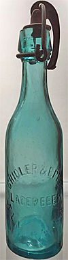 SHIDLER & EPPIG LAGER BEER EMBOSSED BEER BOTTLE