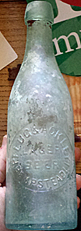 PFLUG & ACKLEY LAGER BEER EMBOSSED BEER BOTTLE