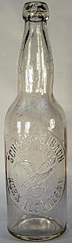 SCHWARZENBACH BREWING COMPANY EMBOSSED BEER BOTTLE