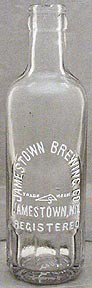 JAMESTOWN BREWING COMPANY EMBOSSED BEER BOTTLE