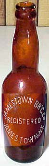 JAMESTOWN BREWING COMPANY EMBOSSED BEER BOTTLE