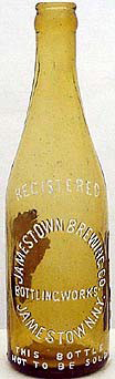 JAMESTOWN BREWING COMPANY EMBOSSED BEER BOTTLE