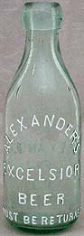 ALEXANDER'S EXCELSIOR BEER EMBOSSED BEER BOTTLE