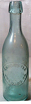 LANCASTER BREWING COMPANY EMBOSSED BEER BOTTLE