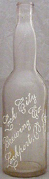 LOCK CITY BREWING COMPANY EMBOSSED BEER BOTTLE