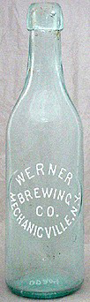 WERNER BREWING COMPANY EMBOSSED BEER BOTTLE