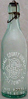 ORANGE COUNTY BREWERY EMBOSSED BEER BOTTLE