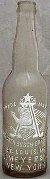 ANHEUSER BUSCH BREWING ASSOCIATION EMBOSSED BEER BOTTLE