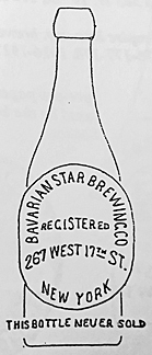 BAVARIAN STAR BREWING COMPANY EMBOSSED BEER BOTTLE
