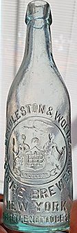 BEADLESTON & WOERZ EMPIRE BREWERY EMBOSSED BEER BOTTLE