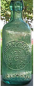 BROE & GORMAN WEISS BEER EMBOSSED BEER BOTTLE