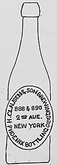 H. CLAUSEN & SON BREWING COMPANY EMBOSSED BEER BOTTLE