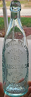 H. CLAUSEN & SON BREWING COMPANY EMBOSSED BEER BOTTLE