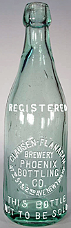 CLAUSEN FLANAGAN BREWERY EMBOSSED BEER BOTTLE