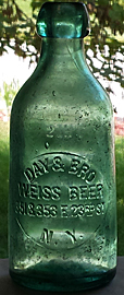 DAY & BROTHER WEISS BEER EMBOSSED BEER BOTTLE