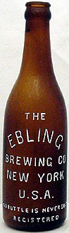 THE EBLING BREWING COMPANY EMBOSSED BEER BOTTLE